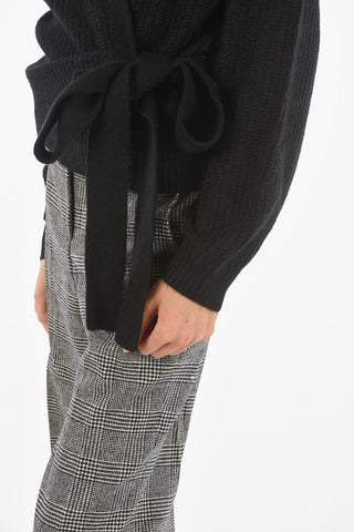 Cardigan a Portafoglio in Misto Alpaca
