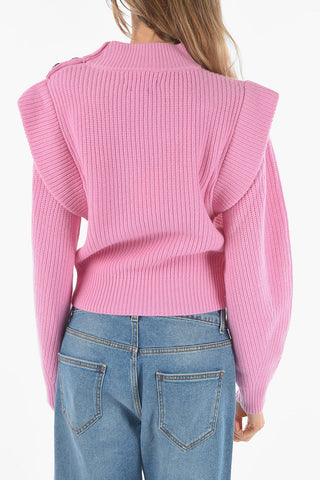 Buttoned Detail PERNILLE Turtleneck Sweater