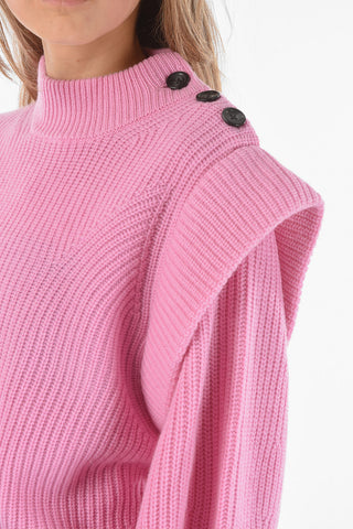 Buttoned Detail PERNILLE Turtleneck Sweater
