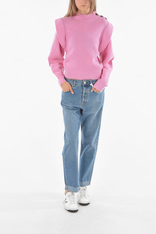 Buttoned Detail PERNILLE Turtleneck Sweater