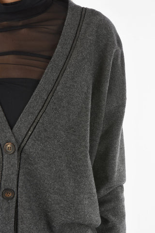 Decorative Bead Cashmere Cardigan