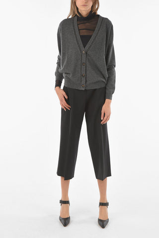 Decorative Bead Cashmere Cardigan