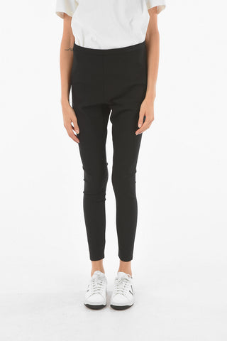Leggings in Misto Viscosa con Logo Ricamato