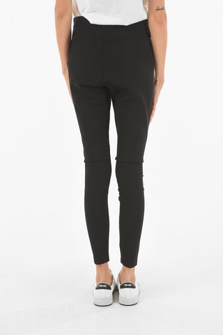 Leggings in Misto Viscosa con Logo Ricamato