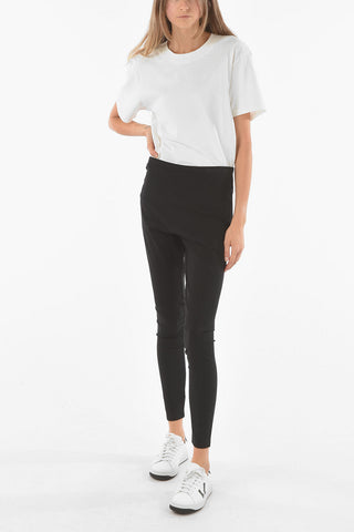 Leggings in Misto Viscosa con Logo Ricamato