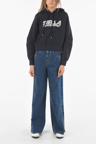 Side Logoed Band Recycled Cotton Palazzo Denims