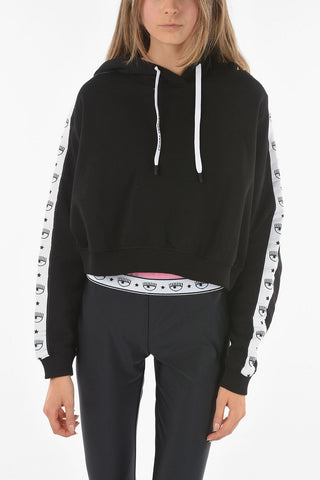 Logoed Sleeve LOGOMANIA Crop Hoodie