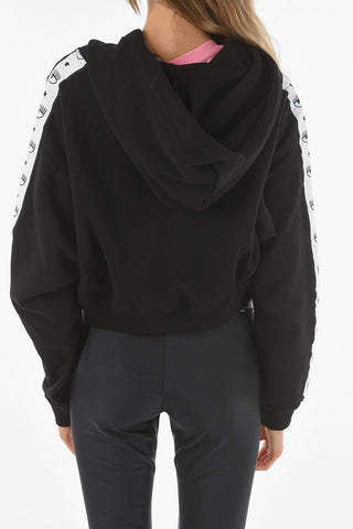 Logoed Sleeve LOGOMANIA Crop Hoodie