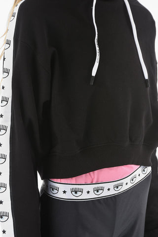 Logoed Sleeve LOGOMANIA Crop Hoodie