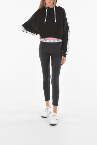 Logoed Sleeve LOGOMANIA Crop Hoodie