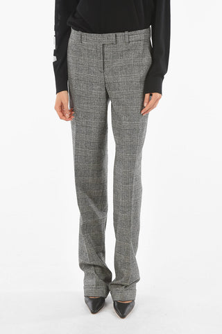 District Check Stretch Virgin Wool Straight Fit Pants