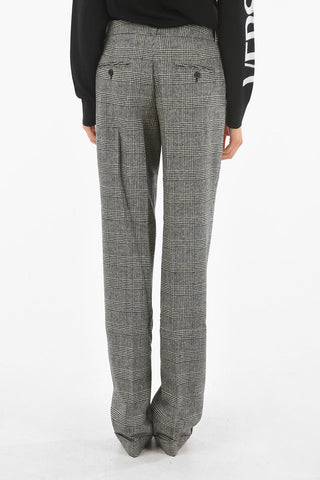 District Check Stretch Virgin Wool Straight Fit Pants