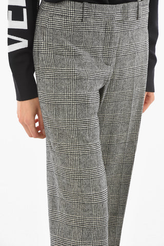 District Check Stretch Virgin Wool Straight Fit Pants