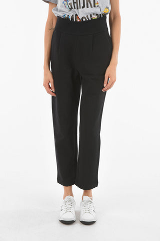 LOVE Single-pleated Cotton Joggers with Glittery Logo