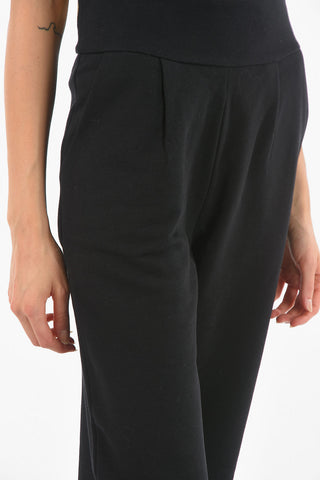 LOVE Single-pleated Cotton Joggers with Glittery Logo
