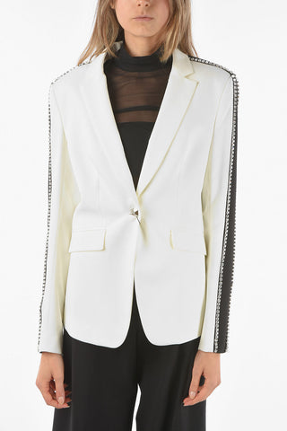 COUTURE Sleeve Contrasting Band CRYSTAL Blazer