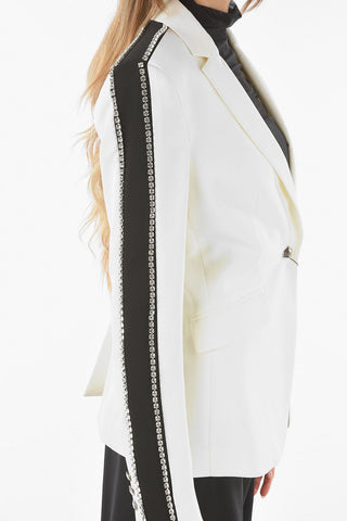 COUTURE Sleeve Contrasting Band CRYSTAL Blazer