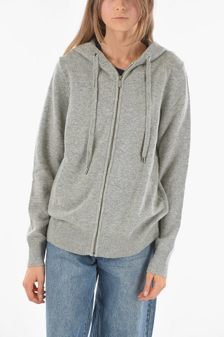 Front Zipped Wool Blend Hoodie