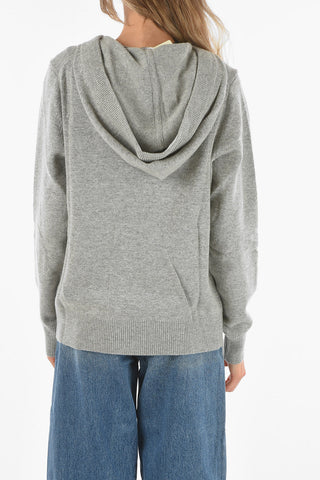 Front Zipped Wool Blend Hoodie