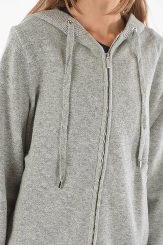 Front Zipped Wool Blend Hoodie
