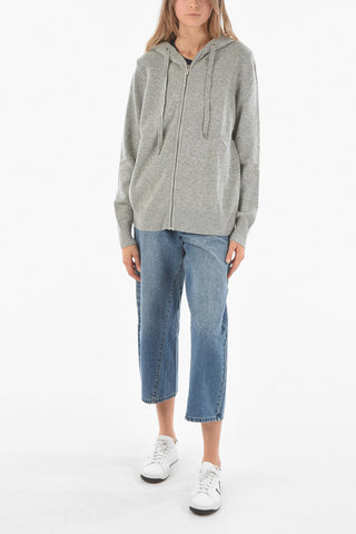 Front Zipped Wool Blend Hoodie