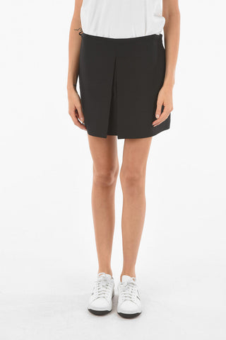 Front Split Virgin Wool Blend Skort