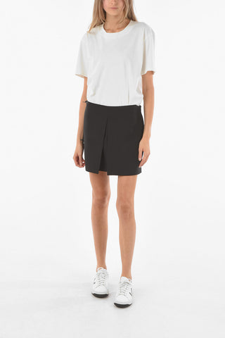 Front Split Virgin Wool Blend Skort