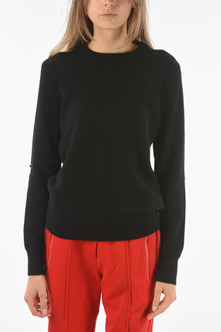 Crew Neck Cashmere Sweater with Sequined Detail