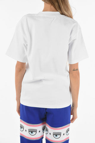Crew Neck GCDS MILANO Front Printed T-Shirt