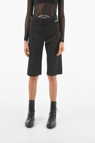 Belt Loop DESTROYED PINSTRIPE Capri Pants