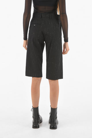 Belt Loop DESTROYED PINSTRIPE Capri Pants
