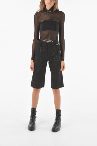 Belt Loop DESTROYED PINSTRIPE Capri Pants