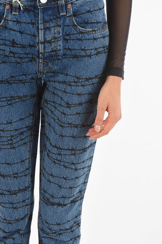 5 Pocket Barbed Wire Printed Denims