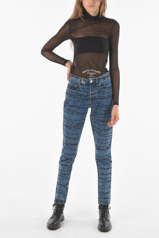 5 Pocket Barbed Wire Printed Denims