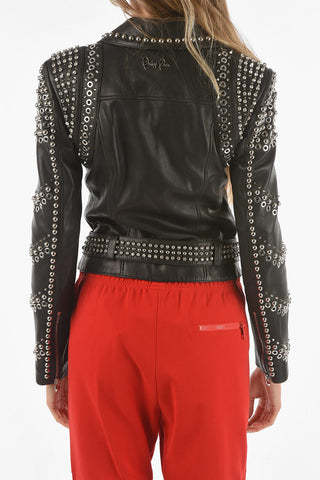 All-Over Studded Leather Biker Jacket