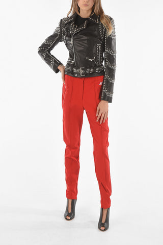 All-Over Studded Leather Biker Jacket