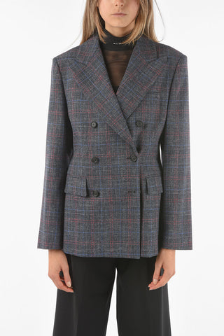 Wool Blend Tailored Double-breasted Blazer