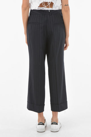 Printstriped Cuffed Pants