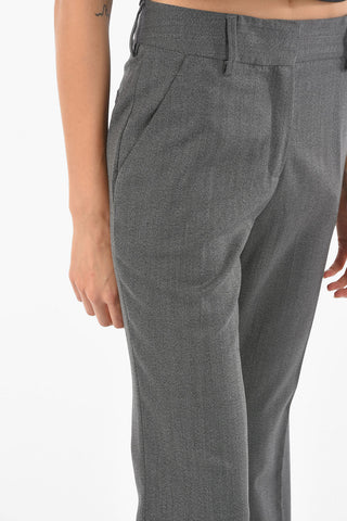 Pantaloni In Lana con Risvolto