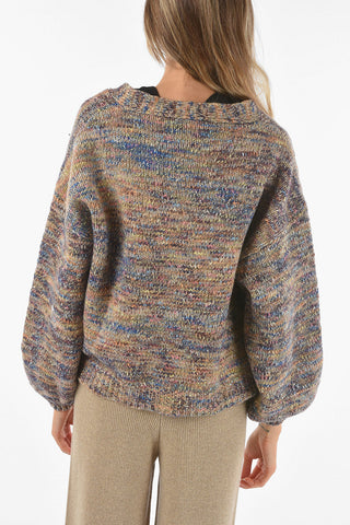 LOVE Cardigan Crop con Maniche a Palloncino