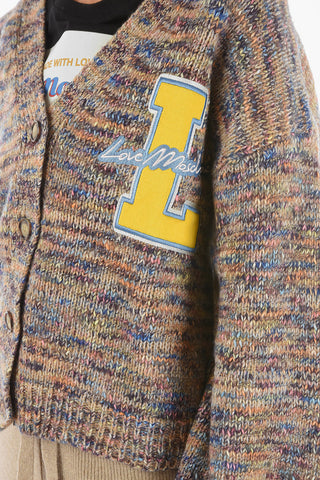 LOVE Cardigan Crop con Maniche a Palloncino