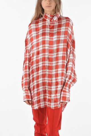 Oversized Silk Shirt with Neck Sash
