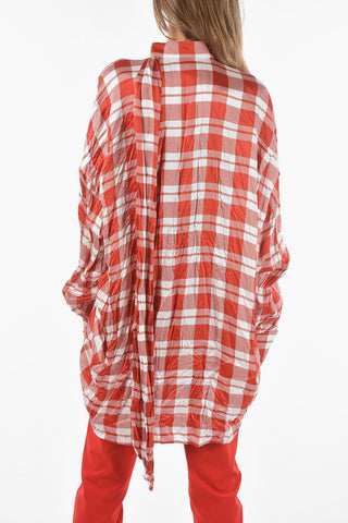 Oversized Silk Shirt with Neck Sash
