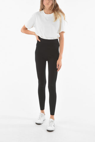 Super High-waisted Ribbed Silk Blend Leggings