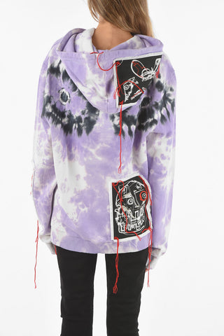 Tie Dye Cotton Oversized Hoodie with Patch