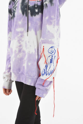 Tie Dye Cotton Oversized Hoodie with Patch