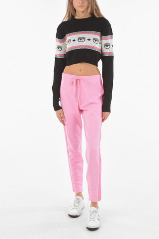 Crew Neck MAXILOGO MANIA Wool Crop Sweater