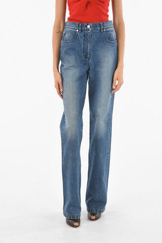 Jeans 5 Tasche Straight Fit in Denim Dèlavè