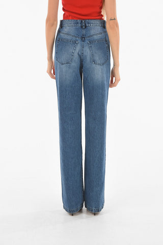Jeans 5 Tasche Straight Fit in Denim Dèlavè