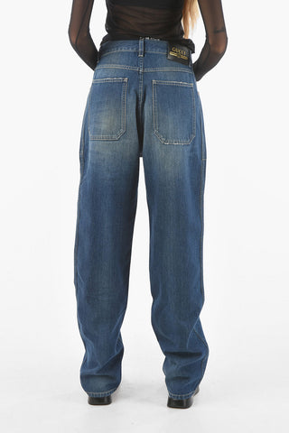 Jeans in Cotone con Tasche Cargo e Passanti